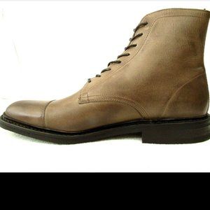 FRYE Seth Cap Toe Lace-Up Leather Boots Stone